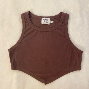 Princess Polly Brown Cropped Tank sz 4